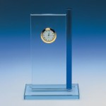 Glass award with clock