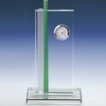 Glass trophy with clock #2